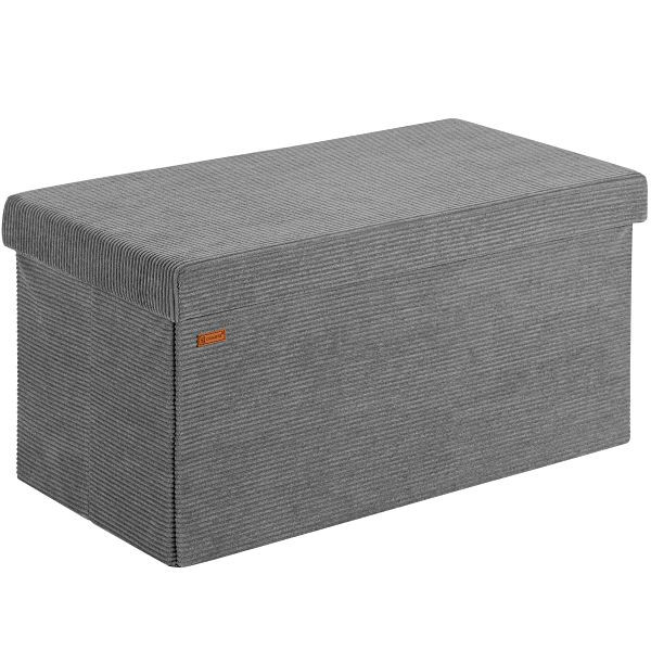 casaria Sitzbank Anthrazit Cord 76x38x38cm MDF faltbar, 109917