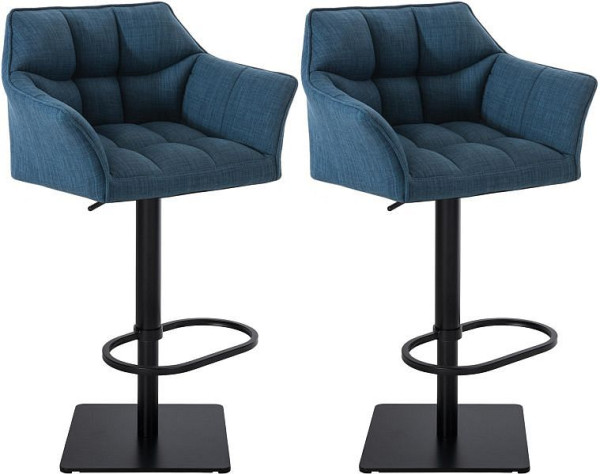 CLP Barhocker Damaso Stoff schwarz, blau, VE: 2 Stück, 314968