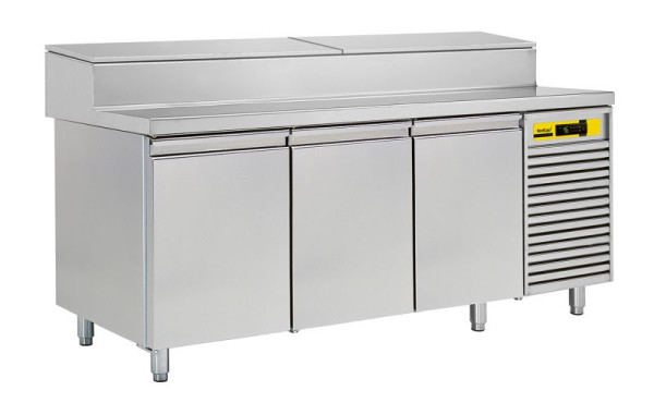 NordCap Pizza-Belegstation APKTM 3T, für EN 600 x 400 mm oder GN 2/1, steckerfertig, Umluftkühlung / statische Kühlung, umschaltbar, 46711115002-0-N-0