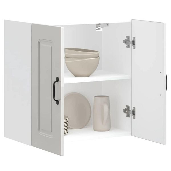 vidaXL Küchen-Hängeschrank Kalmar Hochglanz-Weiß Holzwerkstoff, 853579