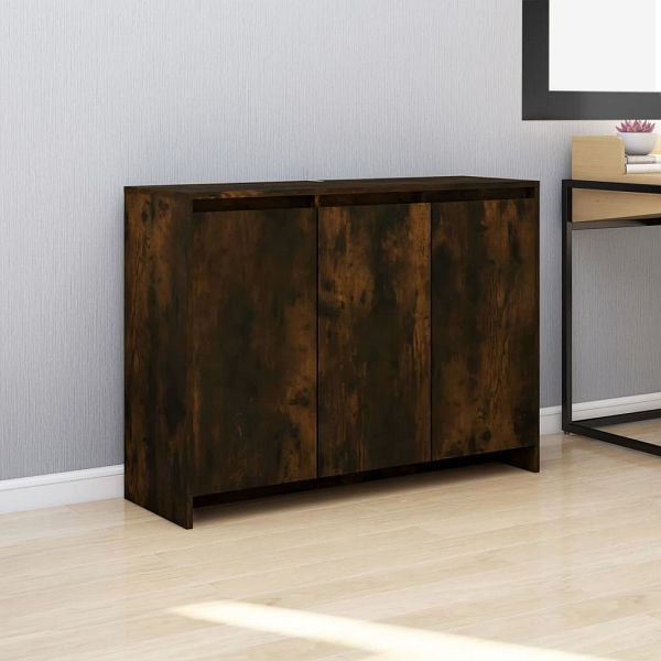 vidaXL Sideboard Räuchereiche 102x33x75 cm Holzwerkstoff, 813014