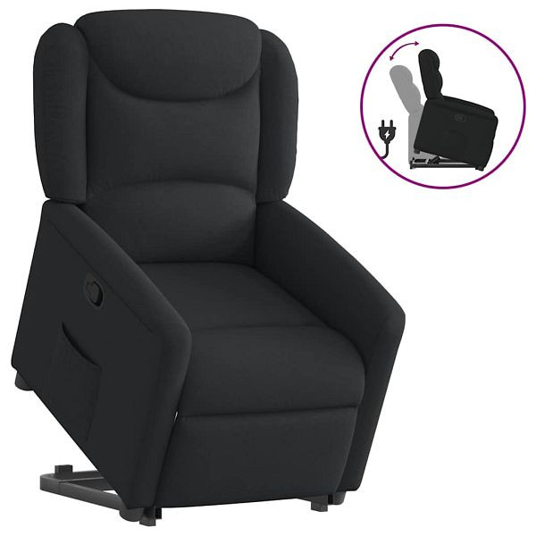 vidaXL Relaxsessel mit Aufstehhilfe Schwarz Stoff, 3303196