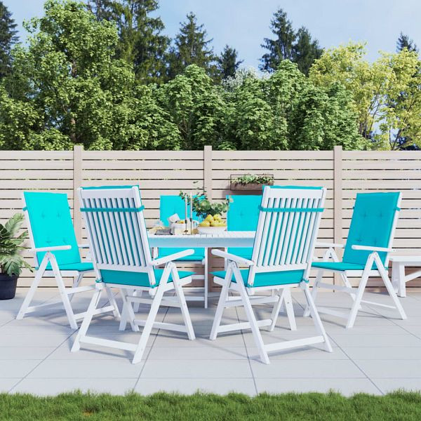 vidaXL Hochlehner-Auflagen 6 Stück Türkis Stoff, 361273