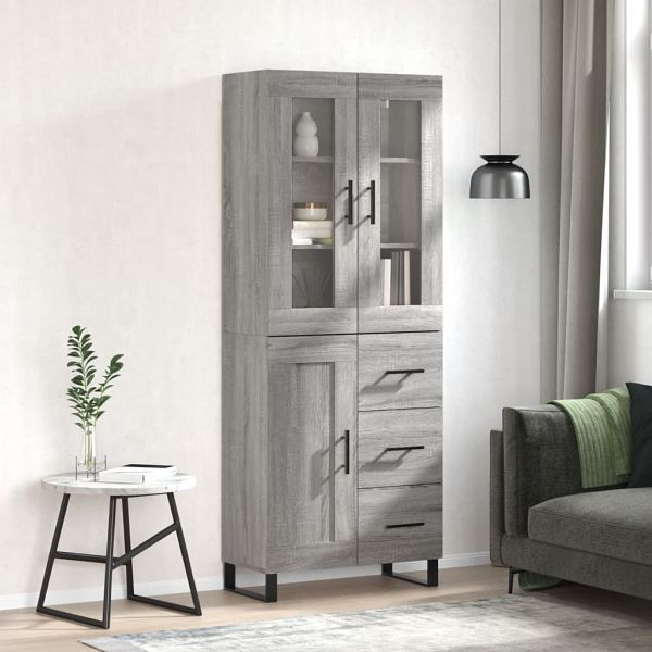 vidaXL Highboard Grau Sonoma 69,5x34x180 cm Holzwerkstoff, 3198687