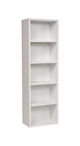 Mades Bücherregal mit 5 Fächern, weiß, 40x24x132 cm, 152.FRN.53.11.501.01