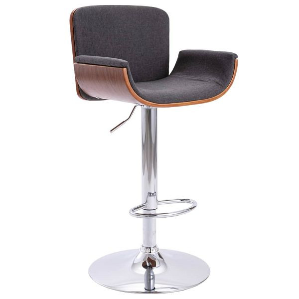 vidaXL Barhocker Grau Stoff, Rahmenmaterial: Bugholz, verchromtes Metall, 287379