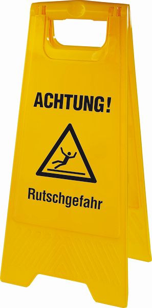 Schilder Klar Warnaufsteller Achtung Rutschgefahr, 300x640 mm Kunststoff, 5340/70