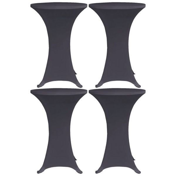 vidaXL Stretch-Tischhussen 4 Stück 80 cm Anthrazit, 279086