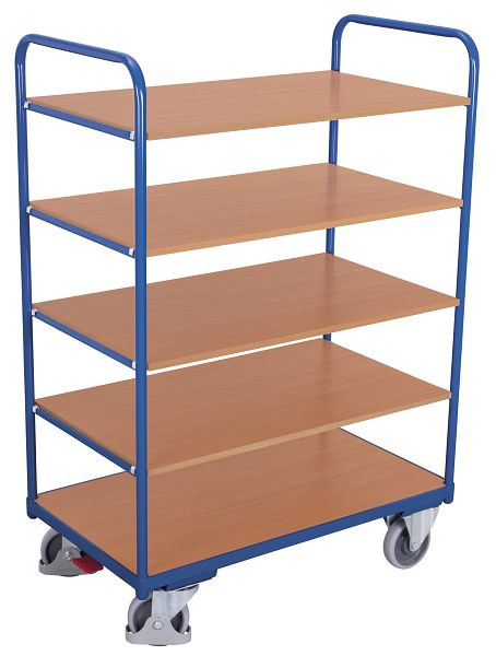 VARIOfit Etagenwagen hoch, Außenmaße: 1.060 x 700 x 1.530 mm, RAL 5010 enzianblau, Ladehöhe: 255 / 535 / 810 / 1.080 / 1.355 mm, sw-700.246