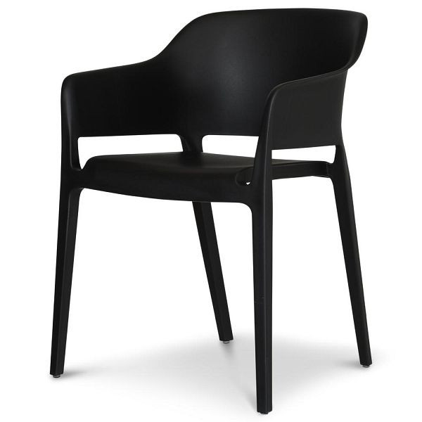 Deskin Stapel-/Schalenstuhl IBIZA PRO, Polypropylen schwarz, 359989