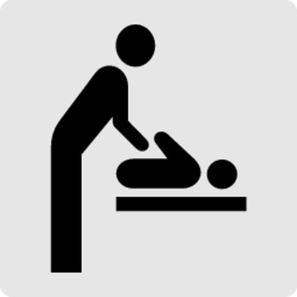 Schilder Klar Piktogrammschild Baby Wickelraum, 60x60x0.5 mm Aluminium glatt, 1296/51