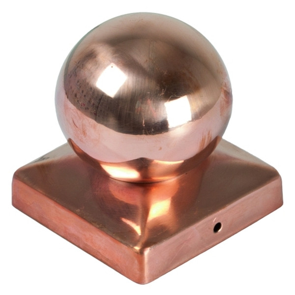 T&J Pfostenabdeckung aus Metall 9 x 9 cm, Kugel Kupfer, 17516