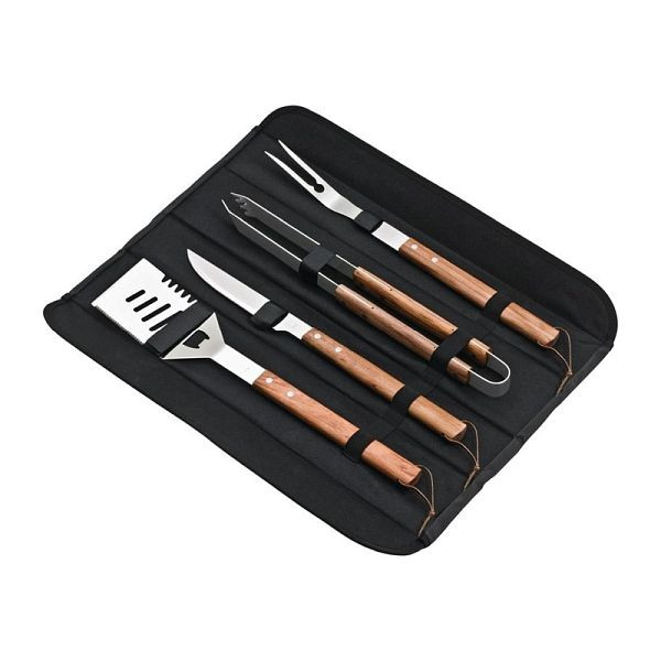 Deglon Sabatier Grillset, 4-teilig, Edelstahl und Holz, CR051