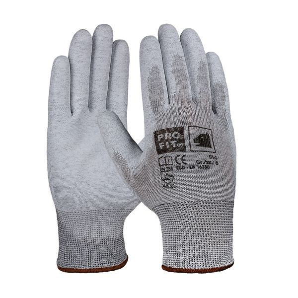 WERO ESD Feinstrickhandschuh hellgrau, Größe 6, VE: 12 Paar, 20461821