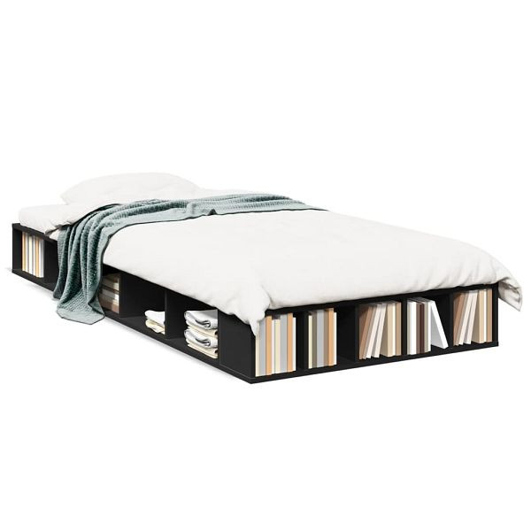vidaXL Bettgestell Schwarz 75x190 cm Holzwerkstoff, 3280532