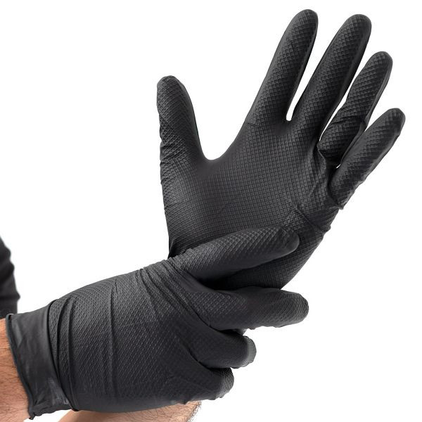 Hygostar Nitrilhandschuhe Power Grip, schwarz, Größe 9/L, puderfrei, VE: 500 Stück, 270818