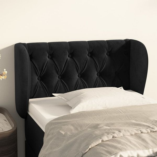 vidaXL Kopfteil mit Ohren Schwarz 83x23x78/88 cm Samt, 3117512