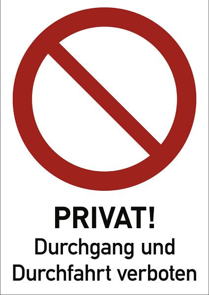 Moedel Privat Durchgang und Durchfahrt verboten, Kombischild, Aluminium, 262x371 mm, 98917