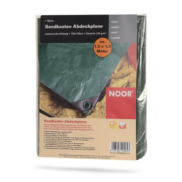 NOOR Sandkasten Abdeckplane Plane Abdeckung 150 x 150cm, VE: 2,25m², 043SANDKA1515