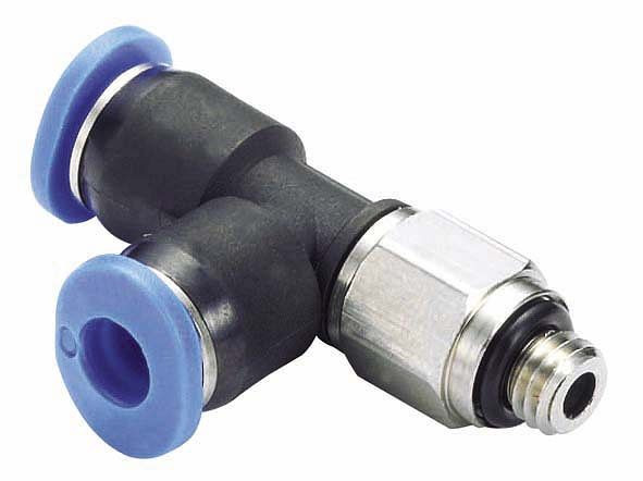 timmer B-LEdM-4-M6-KU, L-Einschraubverschraubung Mini-Serie, drucklos einstellbar, Schlauch-Ø: 4 mm, Gewinde: M6, VE: 10 Stück, 03180655