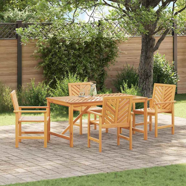 vidaXL Garten Essgruppe, 5er Set, Braun 150 x 90 x 74 cm Akazie Massivholz, 3154106
