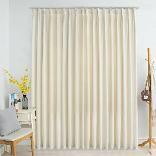 vidaXL Verdunkelungsvorhang mit Haken Samt Creme 290 x 245 cm, 134519