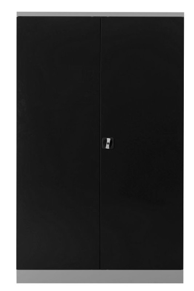 Gürkan Flügeltürenschrank, 50 x 120 x 195 cm, Lichtgrau, Anthrazit, Verstärkte Fachboden Stück 4, FLC.192/50/N, 109866