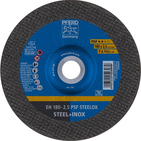 Pferd Trennscheibe EH 180-2,5 PSF STEELOX, VE: 25 Stück, 61726326