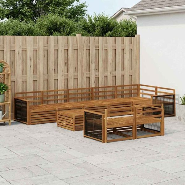 vidaXL Outdoor-Sofagarnitur 9-teilig, 3383532, 8721288709196