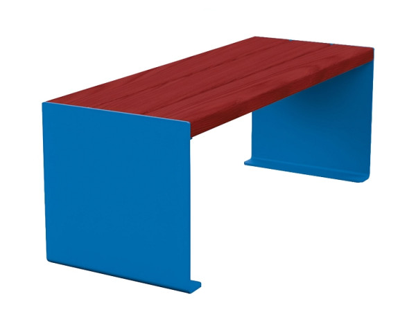 Procity Sitzbank Kube, 1200 mm, Stahl & Holz Ohne Rückenlehne, Mahagoni/RAL 5010, 306390.5010.ACAJ