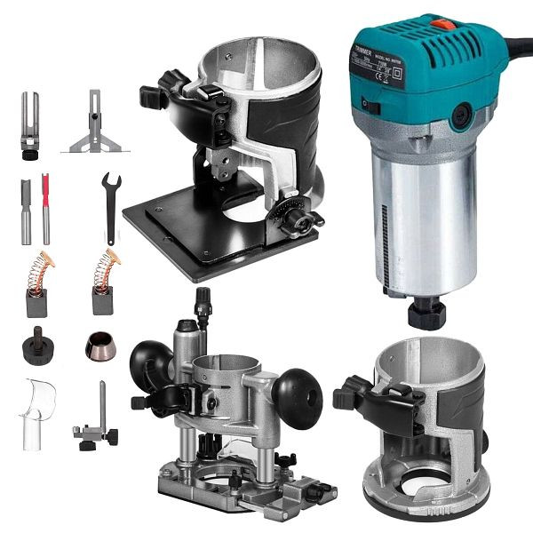 VEVOR Kompakter Router mit Spannzangen 1/4 "und 3/8", max. Drehmoment 710 W, variable Drehzahl 30.000 U / min., KCJSCMGXBJ3JT0001V2