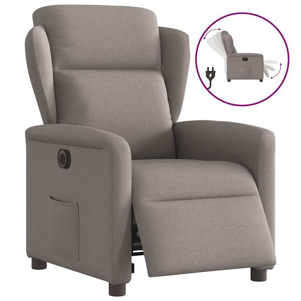 vidaXL Relaxsessel Elektrisch Taupe Stoff, 3303121, 8721102961038