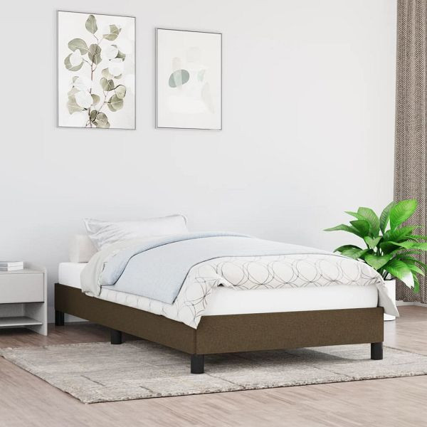 vidaXL Bettgestell Dunkelbraun 90x200 cm Stoff, Polyester, 346691