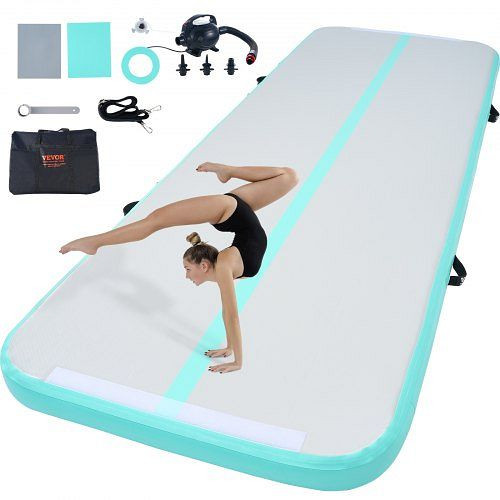 VEVOR Gymnastik-Luftmatte, mit Elektrischer Pumpe, 300 x 101 x 10 cm Grün, ZFXKKFQDBHLSDLB4HV2