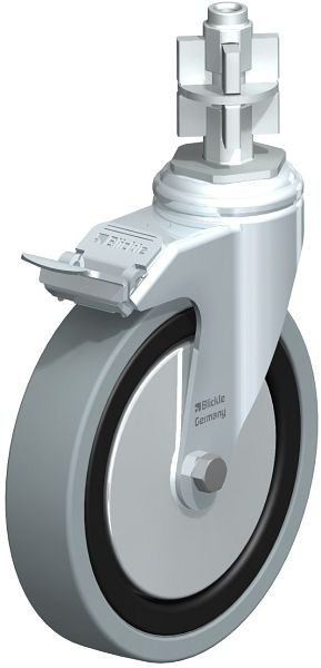 Blickle LKRA-VPA 150G-11-FI-FA-E17 Apparate-Lenkrolle mit Expander & Feststeller, Vollgummi, Grau, 750854