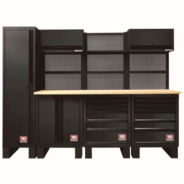Facom Werkbank-System modular, Roll Workshop System-Einheit schwarz, inkl. 4x RWS-FEETBS, RWS-6BS