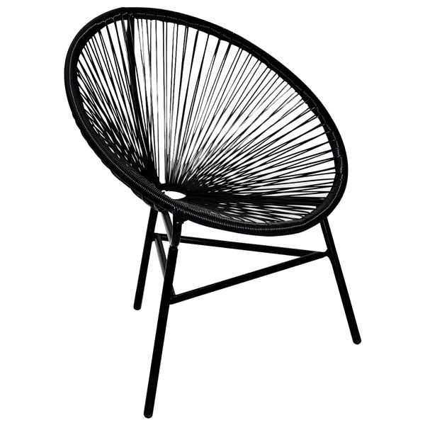 vidaXL Garten-Mondstuhl Poly Rattan Schwarz, 41383