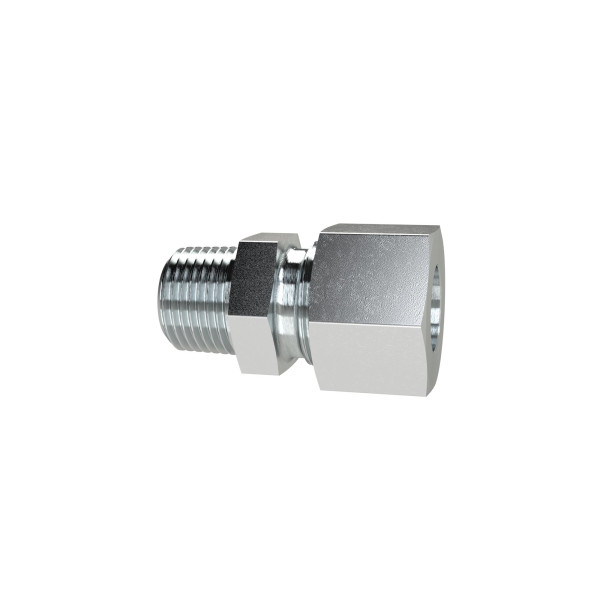 Riegler Gerade Einschraubverschraubung, NPT 1/8, Rohr-Ø 4, Stahl verzinkt, 159646