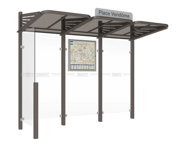 Procity Wartehalle Convi® - Standard - 1 Seitenverkleidung Links, Farbe Procity grau, 529368.GPRO