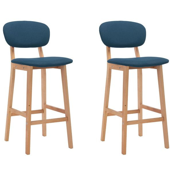 vidaXL Barhocker 2 Stück Blau Stoff, 289371, 8719883987569
