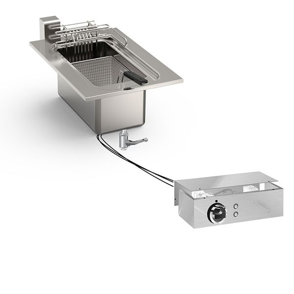 Gastro-Inox drop-in Fritteuse 10 Liter 7,5kW, 40cm mit Anschlusskasten, 160.516