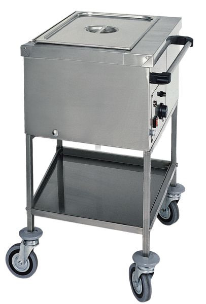 KBS Bainmarie Wagen, seitliche Bedienung, aus Edelstahl für 1x GN 1/1 Behälter mit einer Höhe von maximal 200mm, 70930000