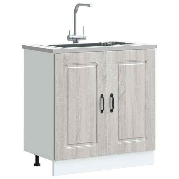 vidaXL Spülenunterschrank Kalmar Grau Sonoma 80x46x81,5 cm, 853453