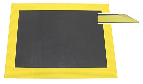 Ergomat XL Bubble Down Anti-Ermüdungs-Matte mit gelben Kanten, Länge 90 cm, Breite 90 cm, BDXL9090-YB
