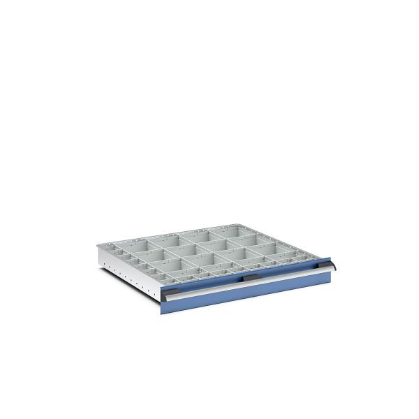 bott cubio Sortiment mit 41 Boxen, BxTxH: 800x750x68mm, Kunststoff / RAL 7035, 43020773