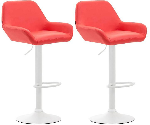 CLP Barhocker Braga Kunstleder weiß, rot, VE: 2 Stück, 316083