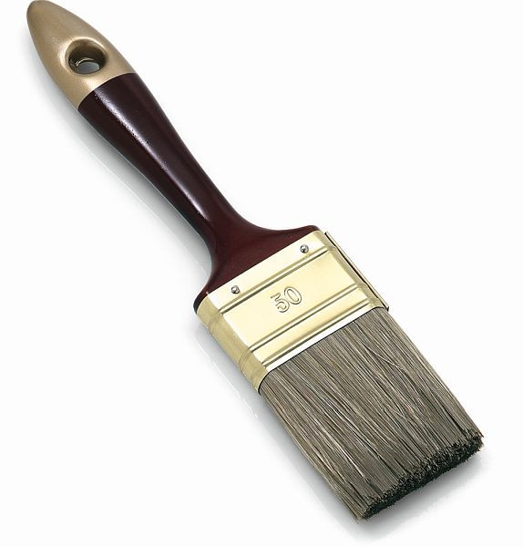 Nölle Lasurpinsel 8. Stärke 2,5", dunkle Borstenmischung, 2,5" = 60 mm, Borstenlänge 57 mm, Zwinge vermessingt, VE: 12 Stück, 56960