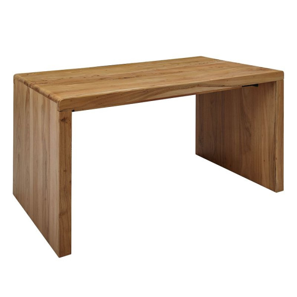 Wohnling Schreibtisch BOHA Massivholz Akazie 140 cm breit Echtholz Design Ablage Landhaus-Stil, WL1.468