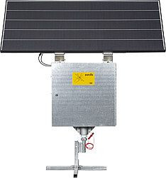 Patura P4500, mit Sicherheitsbox Maxi, 100 W Solarmodul mit Halter, Erdstab und Stabilisierungsfuß, 900340