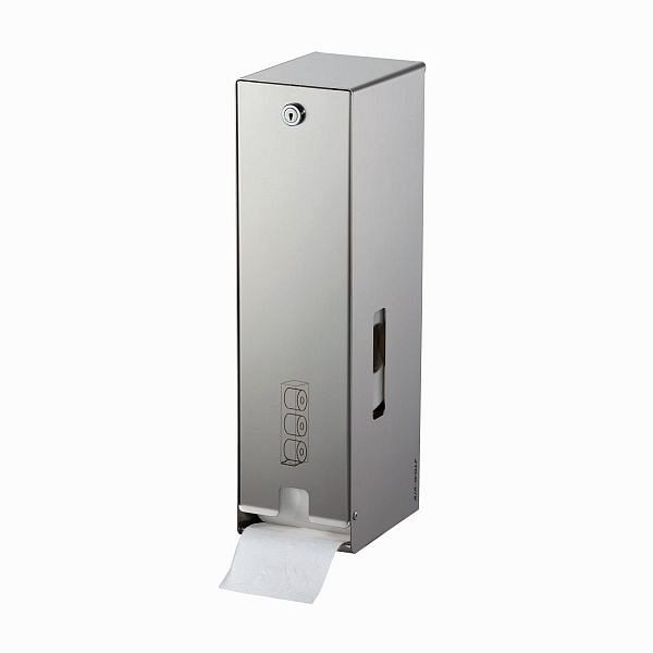 Air Wolf WC-Papierspender, Serie Omikron II, H x B x T: 423 x 116 x 148 mm, Edelstahl gebürstet, 35-716